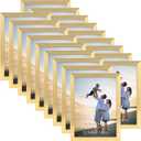 Hoikwo 18 Packs 5x7 Gold Multi Plastic Picture Frames Set with Plastic Cover for Family Photos, Artwork, Light Weight Bulk 5 by 7 Frames Packs for Wall Hanging and Table, Stylish Picture Frames