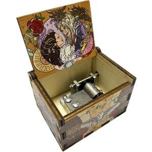 ASVP Shop Labyrinth Inspired Music Box  As The World Falls Down Hand-Cranked Melody  Handcrafted Vintage-Style Wooden Box