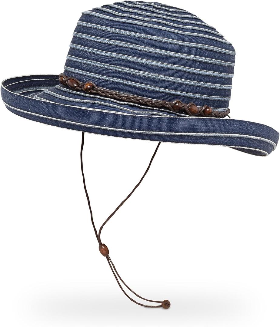 Sunday Afternoons Vineyard Hat, Sun Hats for Women - UPF 50+ UV Protection, Breathable, Adjustable Wide Brimmed, Ideal for Gardening, Beach, Summer Cute Stylish Bucket Sunhat, Navy, Large