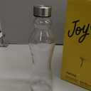 JoyJolt Spring Glass Water Bottles Set of 6-18 oz Glass Bottles with Stainless Steel Caps - Glass Drinking Bottles with Leakproof Lids - Reusable Glass Juice Bottle - Container Bottle Set