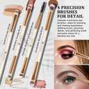 HEYMKGO Makeup Brushes Set, 6Pcs Double-ended Foundation Contour Concealer Powder Eyeshadow Brush for Liquid, Cream, Powder for Blending Buffing Professional Face Brush Set Tools(Apricot)