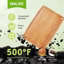 Bamboo Cutting Boards for Kitchen,Carbonized Wood Cutting Board with Deep Juice Groove for Chopping Meat, Vegetables, Fruits, Nuts,Lightweight & Durable,Ideal Kitchen Gift