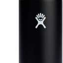 Hydro Flask Water Bottle - Insulated Stainless Steel - Wide Mouth Flex Straw Lid, Non Spill, Leakproof and Refillable in 40 Oz Black