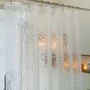 Clear Short Shower Curtain Liner 60 inch Length, EVA 7G Plastic Short Shower Curtain Liner 60 inches Long for Bathroom with 3 Weighted Magnets, Water Cube, 72x60Inches