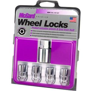 McGard 24137 Chrome Cone Seat Wheel Locks (M12 x 1.5 Thread Size) - Set of 4 Locks and 1 Key