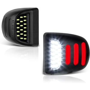 LED License Plate Lights Compatible with 1999-2014 Chevy Silverado 1500 2500HD 3500HD, Avalanche, Suburban, Tahoe, GMC Sierra, Yukon, Cadillac Escalade,48-SMD 6500K Super White (Update-White)