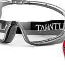 Tarantula ANSI Z87.1+ Safety Goggles Over Glasses, Anti-Fog & Anti-Scratch, Adjustable Strap, Lab Eye Protection, Woodworking (One Size, Clear & Grey)