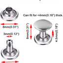 300sets Stainless Steel Leather Rivets Double Cap Rivet Tubular Metal Studs Repairs Decoration Craft Accessories for Leather Craft Clothes Shoes Bags Belts (8mm Silver)