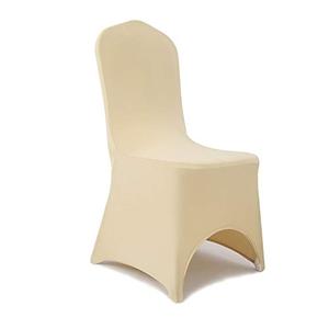 Peomeise Stretch Spandex Chair Cover for Wedding Party Dining Banquet Event with Open Back (Champagne,50pcs)