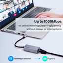 USB C to ethernet Adapter,Ethernet to USB c,TypeC to RJ45 Ethernet Adapter 1Gbps Gigabit Ethernet Compatibility for Mac,MacBook Pro/Air,Dell XPS,Chromebook,Surface