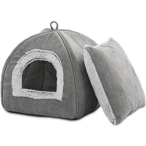 WINDRACING Cat Bed Cave-Cat Beds for Indoor Cats,Kittens and Large Pets,Foldable and Washable with Removable Cushioned and Anti Slip Bottom(Large,Grey)