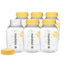 Breast Milk Collection and Storage Bottles with Solid Lids - 6pk/5oz-150mL Breastmilk Container, Compatible with Medela Breast Pumps and Made Without BPA