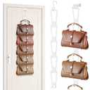3-in-1 Installation Purse Hanger Organizer Over The Door Metal Hooks for Hanging Over The Door Bag Hanger Holder Rack Purse Organizer Bags Storage with 5 Hooks for Closet