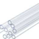 uxcell 10 Pcs Clear Plastic Rigid Tubing 2mm ID x 3mm OD, 0.5 Meters Length Round Polycarbonate Tubing for Aquarium Water Pipe, Water Cooling System, Plumbing