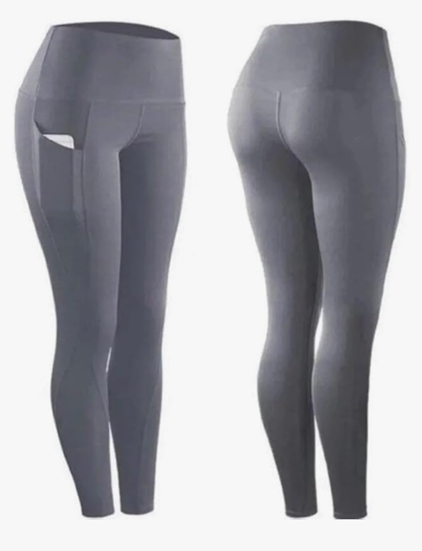 Yoga Pants with Pockets High Waist Tummy Control Leggings for Women 4 Way Stretch (US, Alpha, Regular, Dark Gray) Size XL