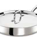 12 Inch Tri-Ply Stainless Steel Frying Pan, Frying Pan with Lid, PFOA/PTFE Free Skillet, Induction Cooking Pans, Dishwasher & Oven Broiler Safe 600F, Professional Cookware, Heavy Duty & Even Heat