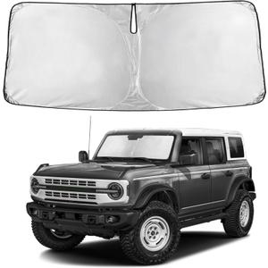 EcoNour Windshield Sunshade Compatible for Ford Bronco (Not for Bronco Sport) 2021-2024 2025 2026, Sun Visor for Front Windshield & Window Sun Shade Cover, UV Heat Protector, Car Accessories