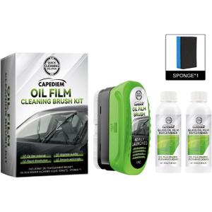 Automotive Oil Film Cleaning Brush for Car Windows, Glass Cleaning Board, Car Windshield Cleaner, Suitable for Windshield Glass Oil Film Remover (greener-L)