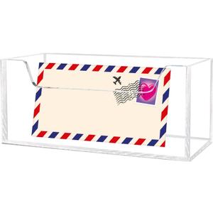Mail Holder for Table, Acrylic Letter Holder Box for Desk or Wall Mount, Mail Organizer Countertop, Clear