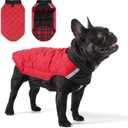 Reversible Waterproof Dog Coat - Adjustable Winter Jacket for Small to Large Breeds, Warm Cold Weather Apparel for Medium Dogs, Red & Black, Medium (Pack of 1)