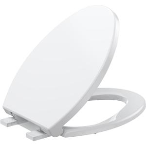 Toilet Seat Cover Elongated Durable PP Toilet Seat with Slow Close Hinges, Easy Clean White Replacement for American Standard Toilets