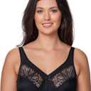 Women's Plus Size Bra Sky, No Underwire Full Support, Minimizer Full Coverage Bra Wide Padded Straps (Black, L)