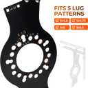 Wheel Fitment Tool, Offset Measuring Mockup Tool, 5 Lug Wheel Simulator for Fits 14-22" Rims, 8-14" Tire Widths, 2.5-11.5" Sidewalls, 3-12" Clearance