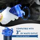 DUMPMAN RV Sewer Hose 15 FT, Sewer Hose for RV Camper RV, Sewer Hose Kit with Swivel Fitting - Includes 90 Degree Clear View Sewer Adapter, and 2 Storage Caps