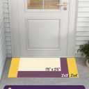 DEXI Front Door Mat Outside Entrance, 17x29 Entryway Rubber Back Doormat Heavy Duty, Non Slip Low Profile Welcome Entry Mats for Inside House Floor Exterior Patio, Floral Blue