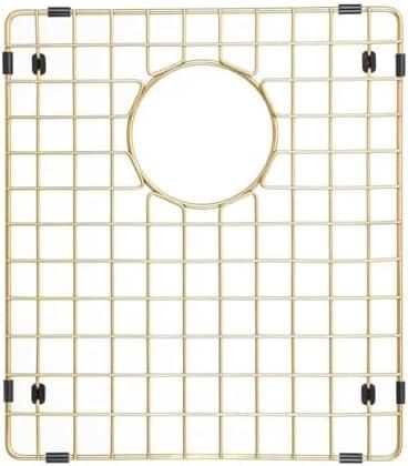 Starstar Sinks Protector Matte Gold 304 Stainless Steel Kitchen Sink Bottom Grid, Rack (11.75 x 14)