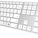 AUSDOM Full Size Bluetooth Keyboard, 2.4G Wireless Quiet Slim Keyboard, Multi Device Low Profile Silent Flat Keyboards with Numeric Keypad, Rechargeable Battery for Windows Mac iOS Computer, White