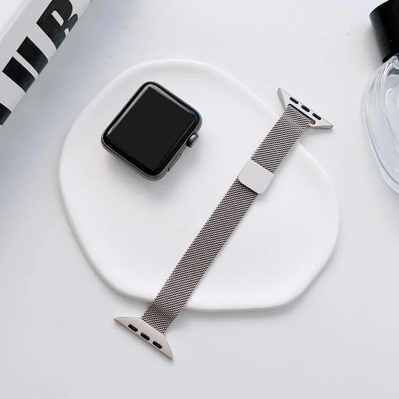 Perfectly Compatible with Apple Watch Series - Enhance Your Style with the Starlight Stainless Steel Watch Band - Elevate Your Look with this Fashionable and Durable Watch Strap Designed (38/40/41 S10/42MM)