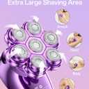 5-in-1 Electric Razors for Women, 7D Magnetic Heads Full Body Shaver, Waterproof Wet Dry Hair Remover with LED Display, Rechargeable Bikini Trimmer for Underarms, Face, Legs, Lips, Arms (Purple)