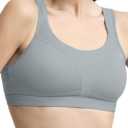 Champion Women's Sports Bra, High-Impact, Maximum Support, Breathable, Moisture-Wicking Fabric (Gray), Size 34K