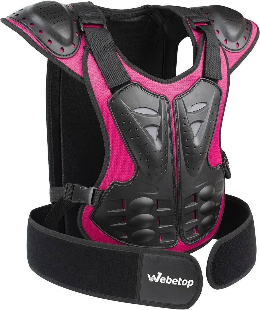 Webetop Kids Dirt Bike Gear-Gifts for Her Girl Women Pink Youth Chest Protector Motocross for ATV MTB 4 Wheeler Black/Pink L (L for height 57"-63")