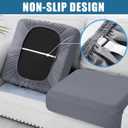 Smiry Waterproof Couch Cushion Covers, Stretch Washable Sofa Cushion Cover, Soft Sofa Slipcover Elastic Non-Slip Furniture Protector for Pets, Kid (Medium, Grey)