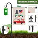 XDW-GIFTS Upgraded Garden Flag Holder Stand with Shepherd Hook for 28'' x 40'' Flags 60 in Heavy Duty Yard Flag Post Stake with 1 Clip for Outside (Without Solar Lights & Flag)