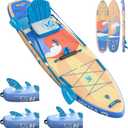Billow 11'6"36" Extra Wide Paddle Board with Seat, One-Stop Premium SUP Board Accessories, Tailored Fins, Stable Inflatable Stand Up Paddle Boards for Youth/Adults of All Skill Levels (W01CP-Orange)