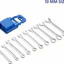 10 x Mini Wrench Set, 10-Piece Small Combination Wrench Set, Ignition Wrench, Micro&Lightweight, Metric Size: 4mm, 4.5mm, 5mm, 5.5mm, 6mm, 7mm, 8mm, 9mm, 10mm, 11mm, with Unique Wrench Organizer (Blue)