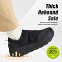 Women's Orthopedic Diabetic Wide Walking Shoes: Comfortable Arch Support Plantar Fasciitis Casual Slip On Loafers, Orthotic Adjustable Easy Top House Shoes for Swollen Feet and Heel Pain Relief (8.5 X-Wide, K1-black)