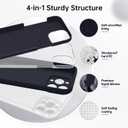 LUHOURI for iPhone 14 Pro Max Case with Screen Protector - Wireless Charging Compatible - Enhanced Camera Cover - Protective Silicone Phone Case with Cute Heart Design for Women 6.7" - Dark Blue