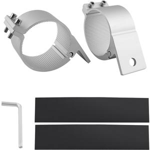 3Inch Silver Tube Clamp LED Light Bar Mounting Bracket Bull Nudge Bar Mounts Clamp Kit Adjustable for Off Road SUV ATV Truck Motorcycle Boat 2PCS