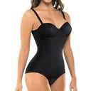 BRABIC Bodysuit Shapewear for Women Tummy Control Dress Backless Bodysuit Tops Body Shaper with Built-in Bra (Black, Small)