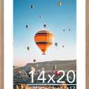 JCJMY 14x20 Picture Frame with 11x17 Mat, Display Photo 11x17 with Mat or 14 x 20 Without Mat, Wall Hanging Large 14 by 20 Poster Frame with Plexiglass, Rustic Brown