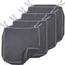 Porch Shield Outdoor Cushion Slipcovers Patio Chair Seat Cushion Covers Set 4 Waterproof Fade Resistant 24 x 22 x 4 inch, Dark Grey