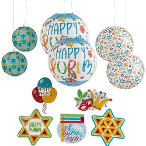 Fun Express Purim Party Paper Decorating Kit - 11 Pieces
