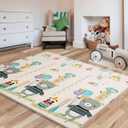 UANLAUO Foldable Baby Play Mat for Babies 6-12 Months, Foam Playmat for Floor 59 x59 Babies Kids Play Mat - Reversible Lightweight Easy Storage and Travel, Waterproof Activity Playmats for Toddlers