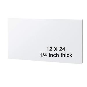 HDPE Sheet 1/4-12" x 24" High Density Polyethylene Sheets with Protective Film 1/4 Thick HDPE Plastic Sheet Board Solid Plastic Block for Flat Panel DIY Projects Machining Home (White)