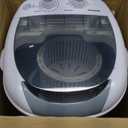 Portable Washing Machine 5.5 lbs Capacity Rotary Timer Controller, Compact Laundry for Home, Apartment, RV, White/Gray