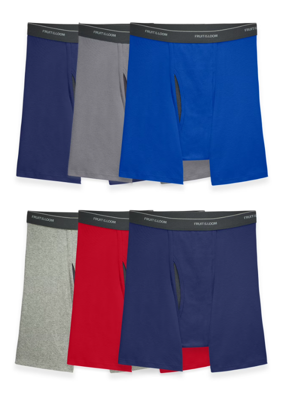 Fruit of the Loom Men's Coolzone Boxer Briefs,6 Pack - Assorted Colors, L